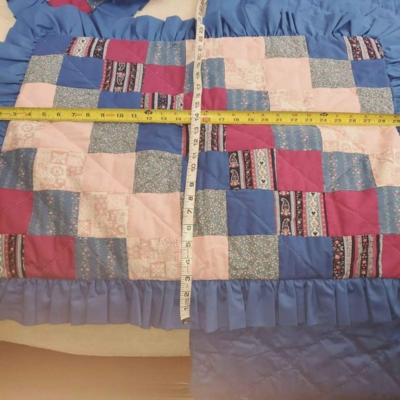 Handmade vintage Patchwork quilt 76x84 with pillow shams - Picture 9 of 10